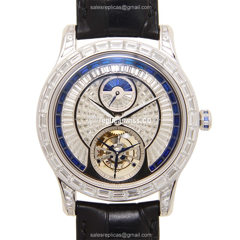 Elegant Jaeger-Lecoultre Q1663416 Master Ultra Thin Replica in 18kt White Gold with Silver Dial &