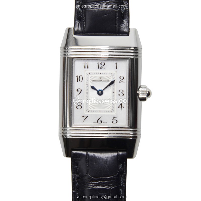 Elegant Jaeger-Lecoultre Q2668412 REVERSO Replica with Manual Wind Silver Dial, Alligator Strap