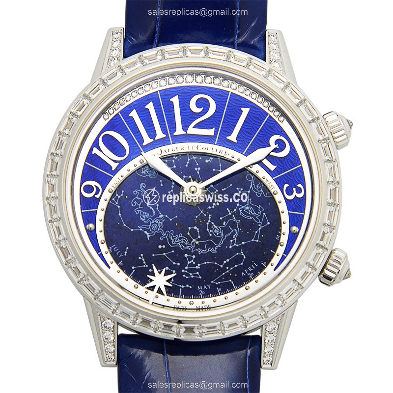 Elegant Jaeger-Lecoultre Q3483591 Celestial Replica, Automatic Movement, 18kt White Gold Case, Blue