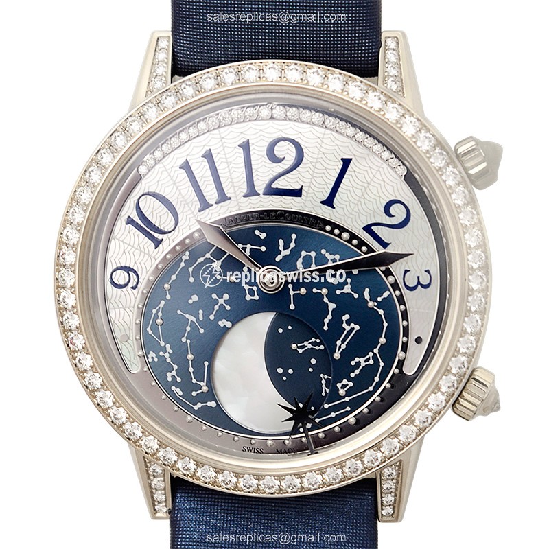 Elegant Jaeger-Lecoultre Q3523490 RENDEZ VOUS in 18kt White Gold with Sapphire Crystal Blue