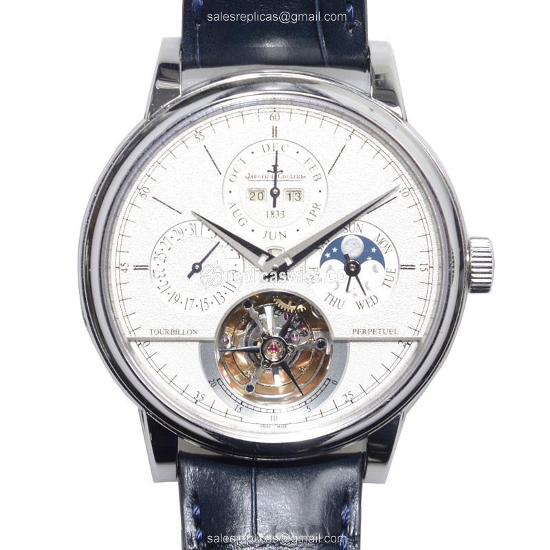 Elegant Jaeger-Lecoultre Q5046520 Master Ultra Thin Replica in Silver Dial & 18kt Gold, Automatic