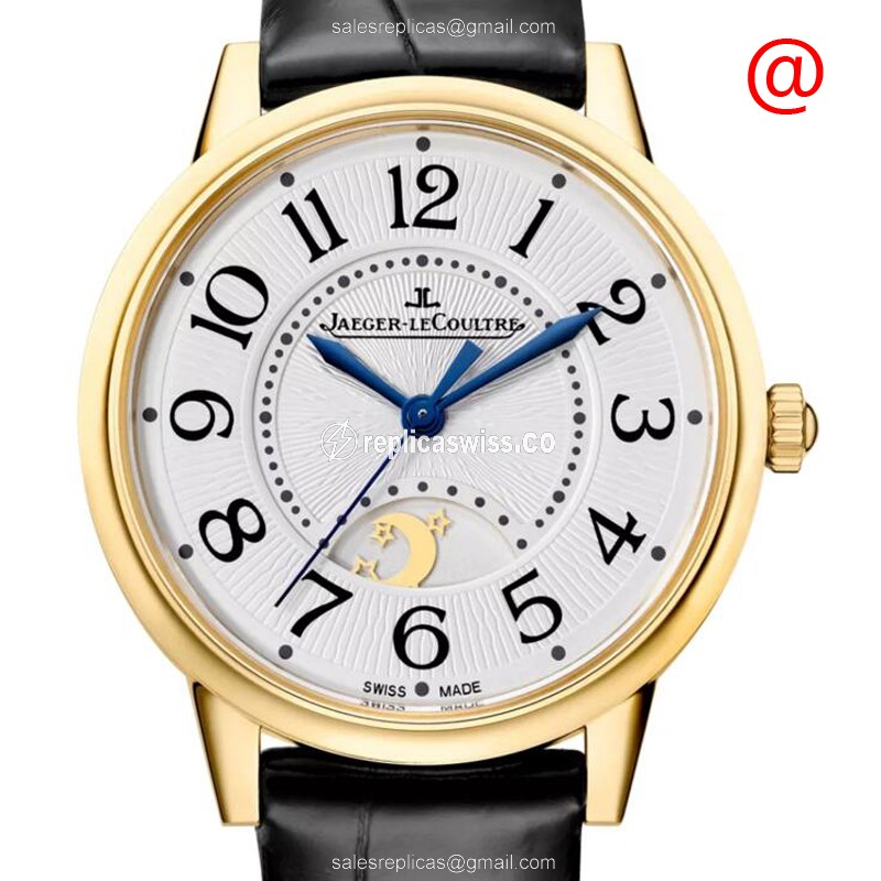 Elegant Jaeger-Lecoultre RENDEZ VOUS Replica in 18kt Gold, Automatic Movement & White Dial Watch