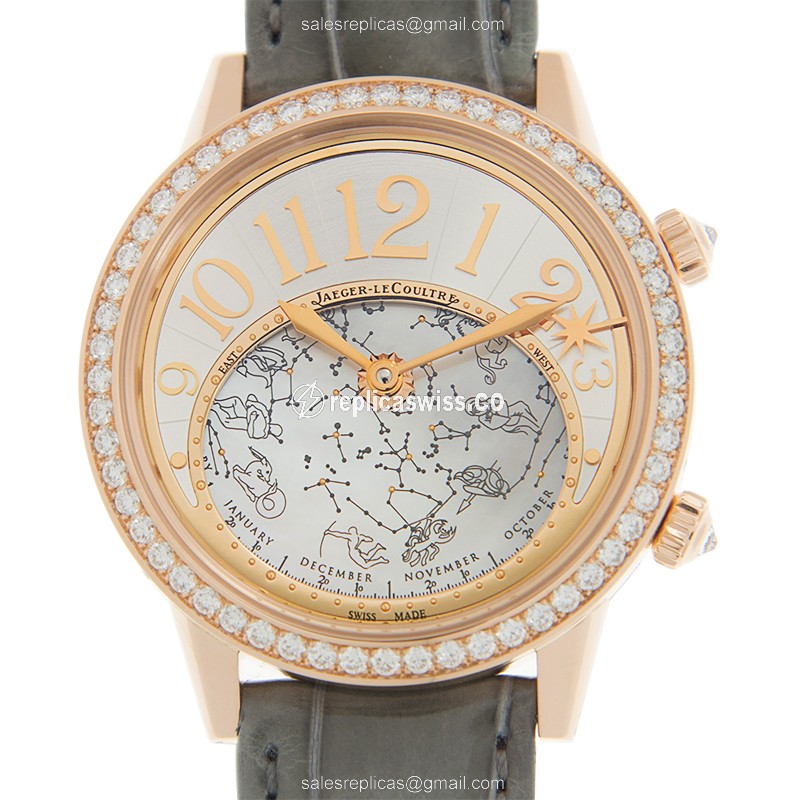 Elegant Jaeger-Lecoultre RENDEZ VOUS Replica in 18kt Rose Gold, Automatic Movement, Silver Dial