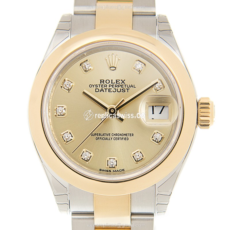 Elegant Lady Datejust Replica in 18kt Gold & Steel, Automatic Movement & Sapphire Crystal Watch