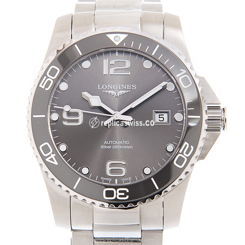 Elegant Longines Conquest Automatic Replica with Gray Dial Stainless Steel Case Watch