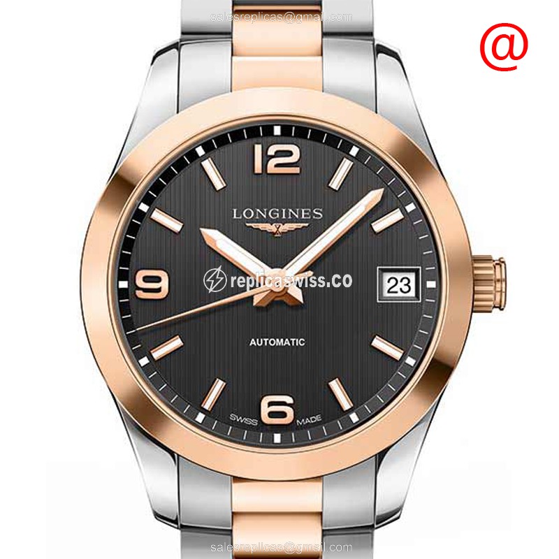 Elegant Longines Conquest Classic Replica, Automatic Movement, 18kt Rose Gold Case Watch