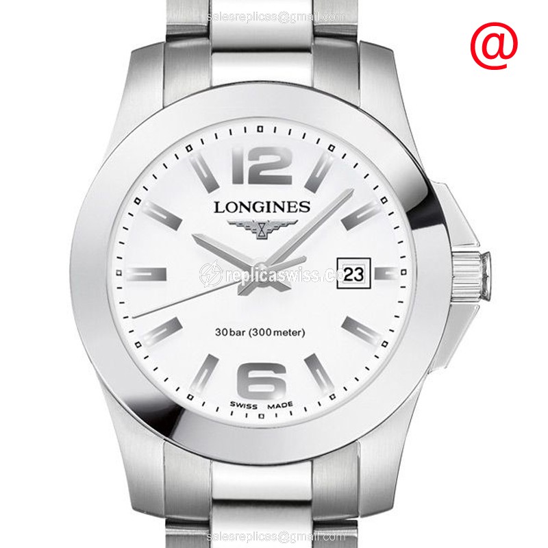 Elegant Longines Conquest Quartz Replica in Silver Dial & Stainless Steel Case Watch