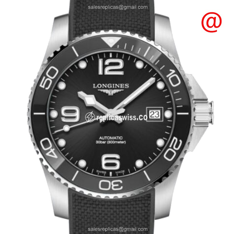 Elegant Longines Conquest Replica, Automatic Movement, Stainless Steel Case, Black Dial Watch