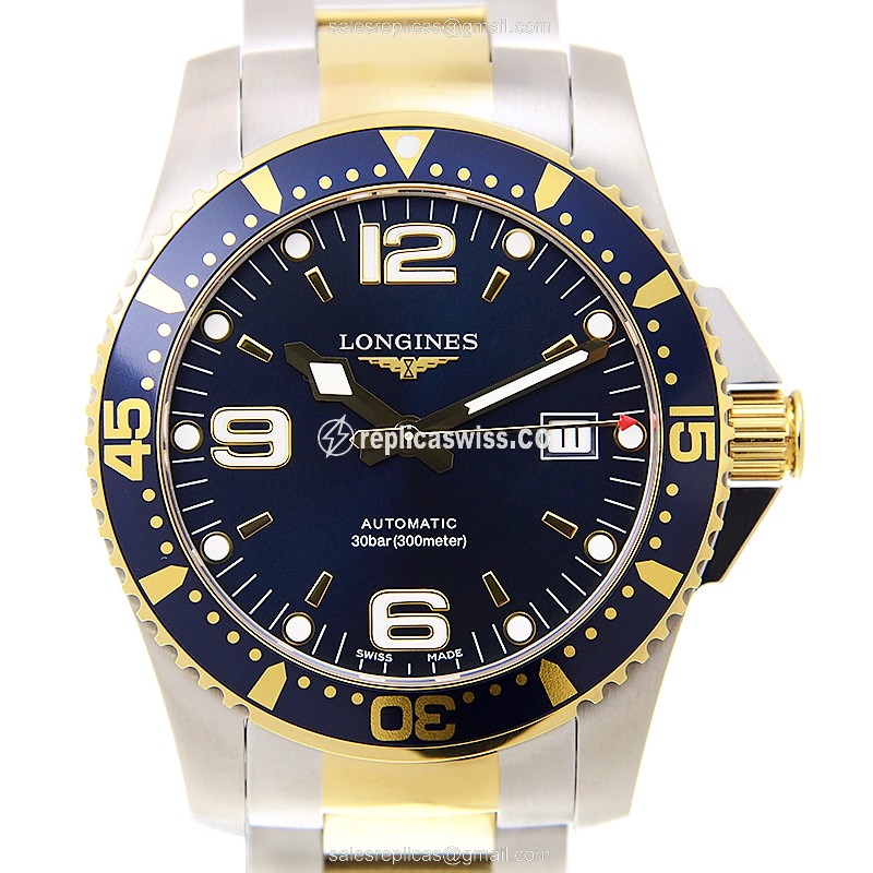 Elegant Longines Conquest Replica in Black Dial Gold PVD Case with Automatic Movement Watch