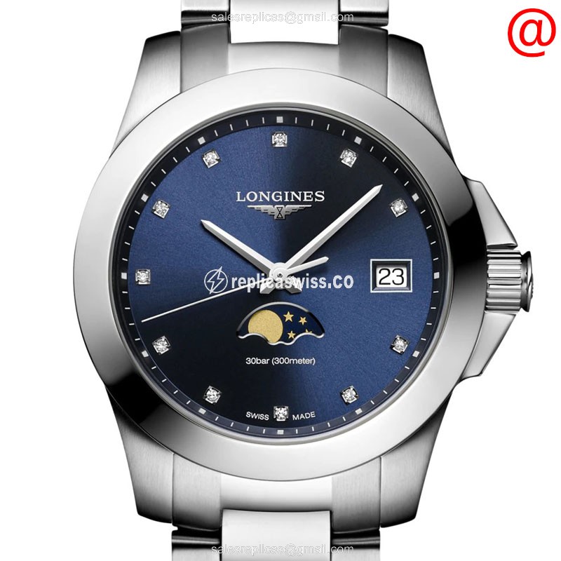 Elegant Longines CONQUEST Replica Watch | Blue Dial, Stainless Steel Case & Clasp
