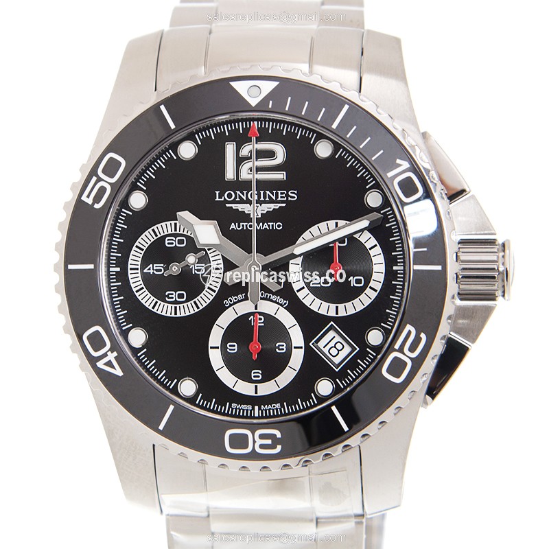 Elegant Longines CONQUEST Replica Watch in Black Dial & Stainless Steel Case