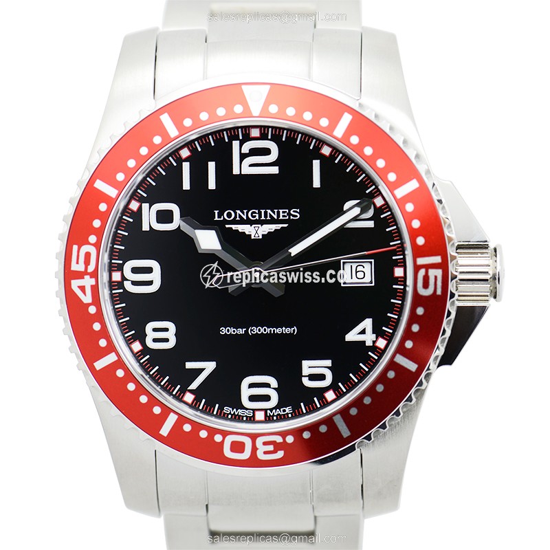 Elegant Longines CONQUEST Replica with Black Dial & Stainless Steel Case Watch