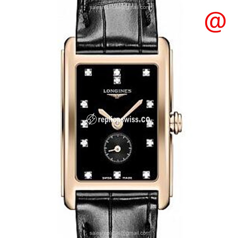 Elegant Longines Dolce Vita Replica in 18kt Rose Gold with Black Dial Quartz Movement Watch