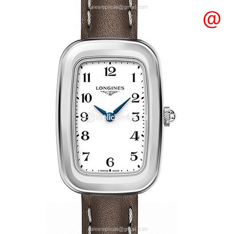 Elegant Longines Equestrian Quartz Replica, White Dial, Leather Strap & Buckle Watch