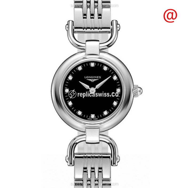 Elegant Longines Equestrian Replica in Black Dial Stainless Steel Case Watch