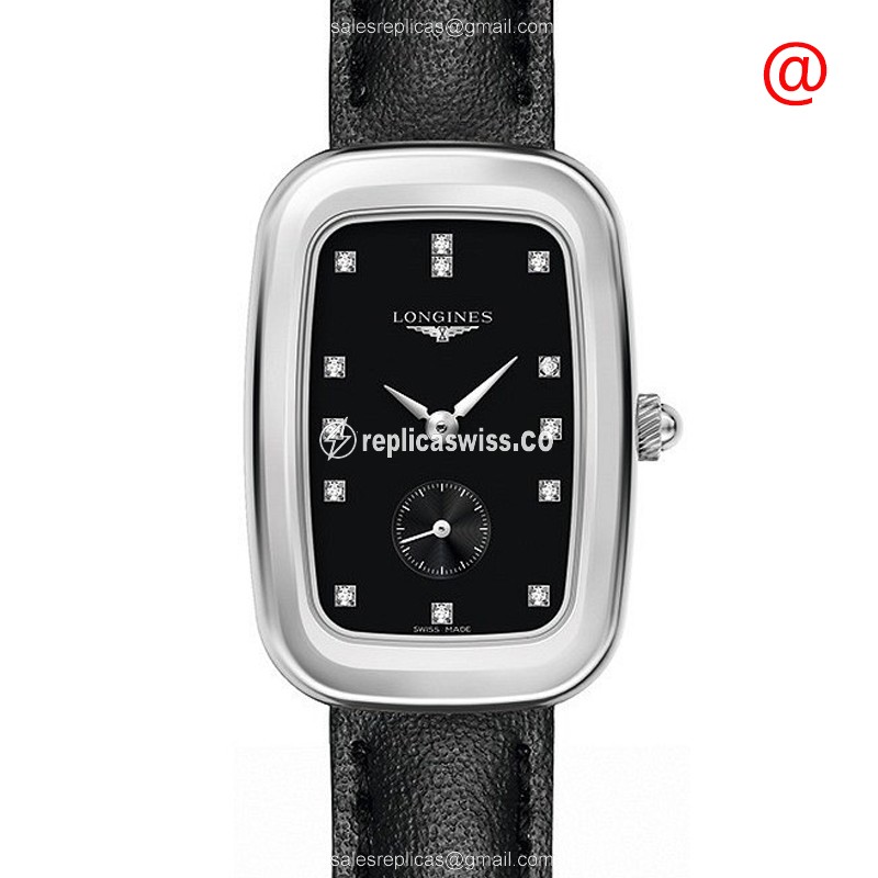Elegant Longines Equestrian Replica Watch | Black Dial, Stainless Steel Case