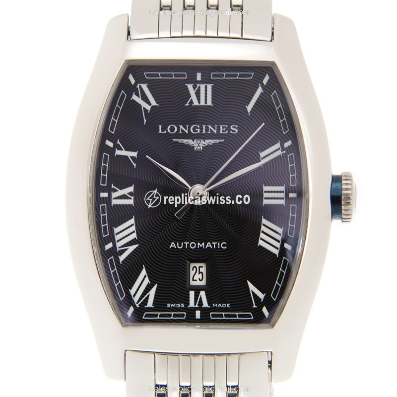 Elegant Longines EVIDENZA Replica Watch | Automatic Movement | Black Dial | Stainless Steel Case