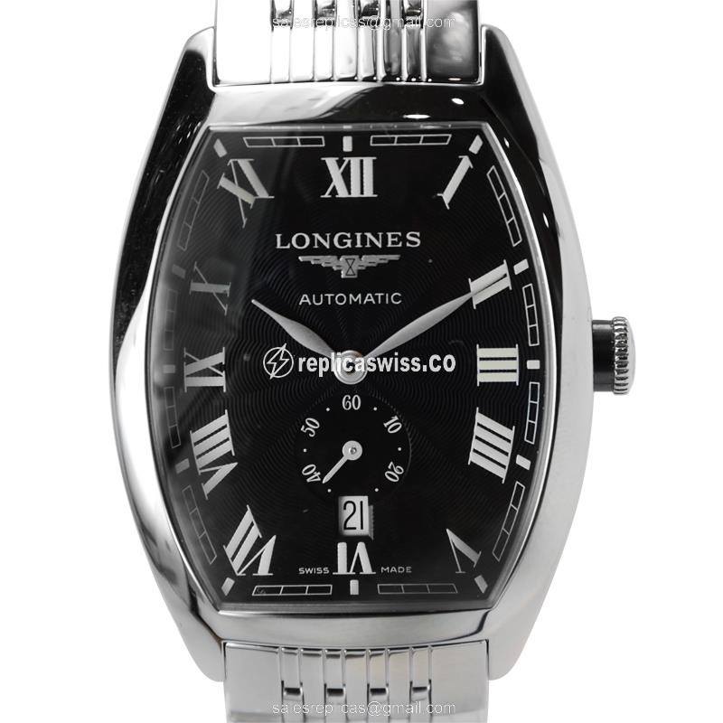 Elegant Longines EVIDENZA Replica Watch | Black Dial, Stainless Steel Case