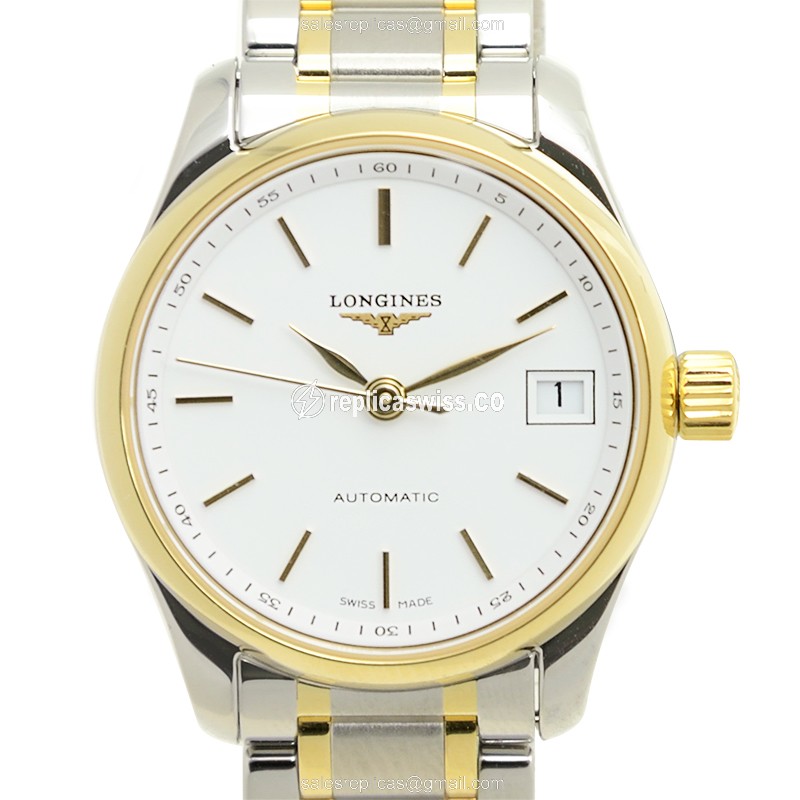 Elegant Longines L2.128.5.12.7 Replica Watch | Automatic Movement, 18kt Steel Case & White Dial