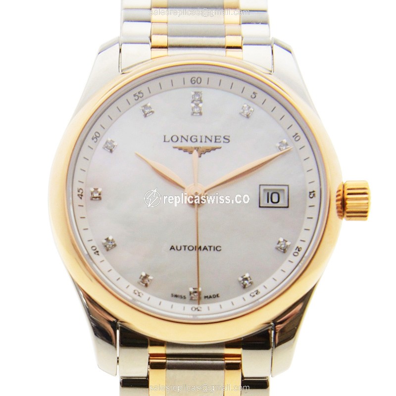 Elegant Longines L2.257.5.89.7 Replica Watch | Automatic Movement, White Dial, 18kt Steel Case