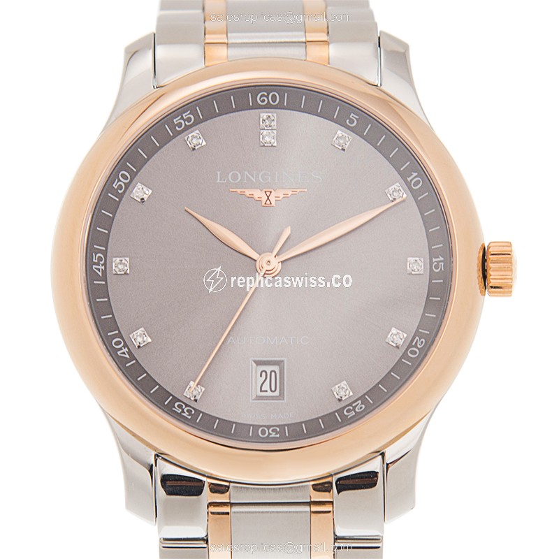 Elegant Longines L2.628.5.07.7 Replica Watch: Automatic Movement, Gray Dial, 18kt Steel Case