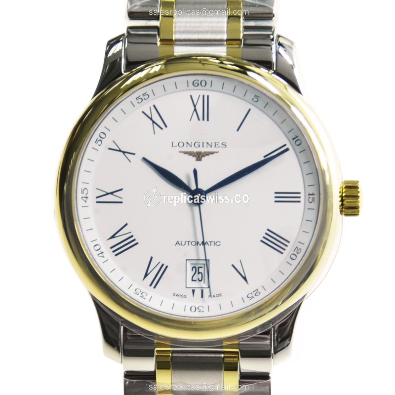 Elegant Longines L2.628.5.11.7 Replica Watch | Automatic Movement, 18kt Gold Case, White Dial