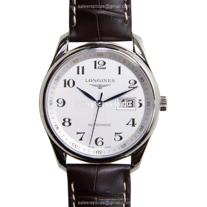 Elegant Longines L2.648.4.78.5 Replica Watch | Automatic Movement, White Dial, Genuine Alligator
