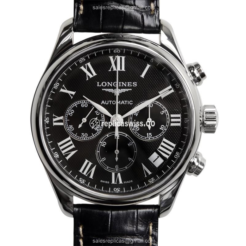 Elegant Longines L2.693.4.51.7 Replica Watch with Automatic Movement & Black Dial & Stainless Steel