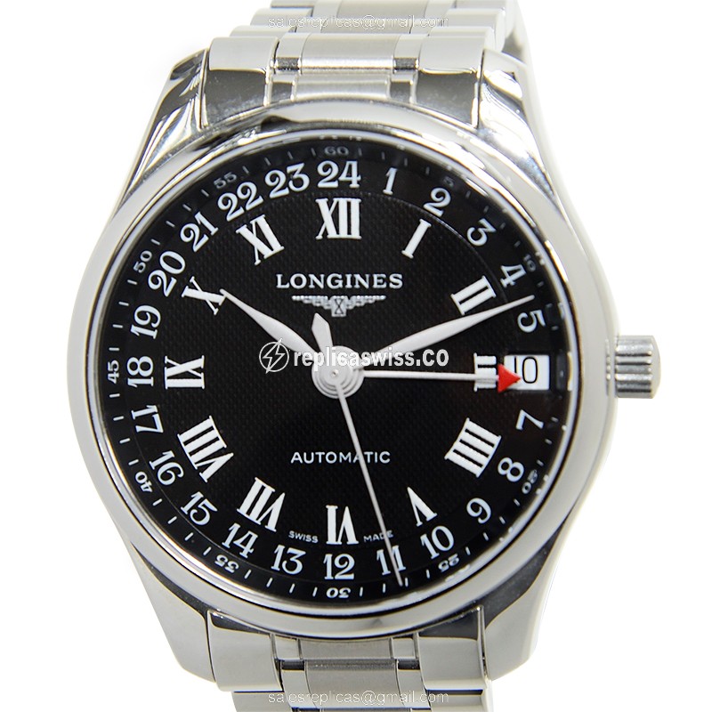 Elegant Longines L2.718.4.51.6 Replica Watch | Automatic Movement, Black Dial, Stainless Steel Case