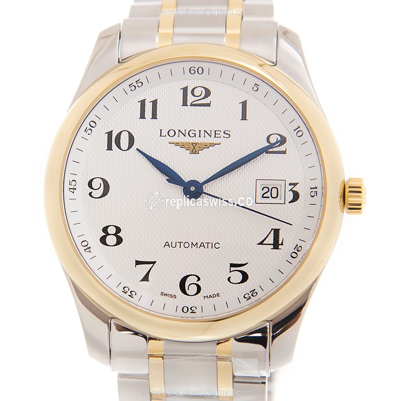 Elegant Longines L2.793.5.78.7 Replica in 18kt Gold Case, Automatic Movement & White Dial Watch