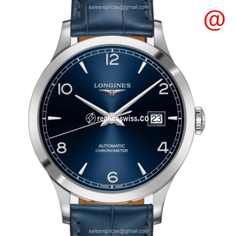 Elegant Longines L2.821.4.96.4 Replica with Automatic Movement Blue Dial, Stainless Steel Case