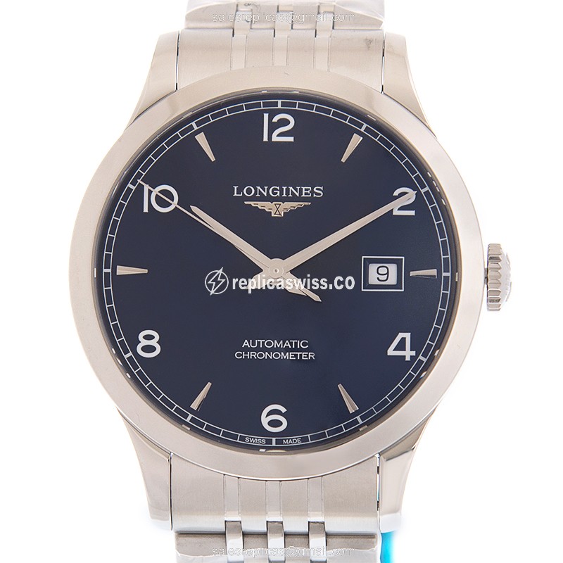 Elegant Longines L2.821.4.96.6 Automatic Replica Watch with Blue Dial Stainless Steel Case