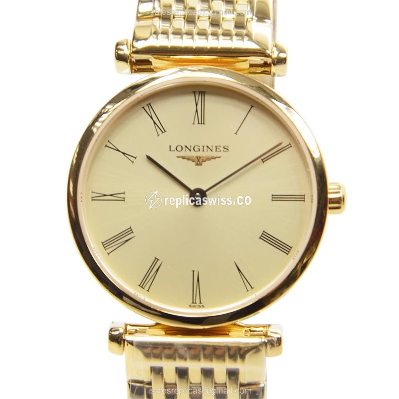 Elegant Longines L4.209.2.31.8 Replica Watch: Gold PVD Case & Quartz Movement