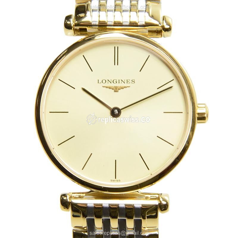 Elegant Longines L4.209.2.32.7 LA GRANDE Replica with Gold PVD Case Sapphire Crystal Watch