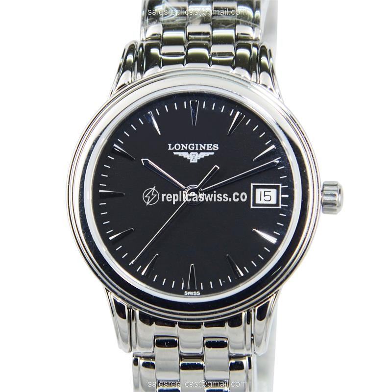 Elegant Longines L4.216.4.52.6 Replica Watch | Black Dial, Stainless Steel Case