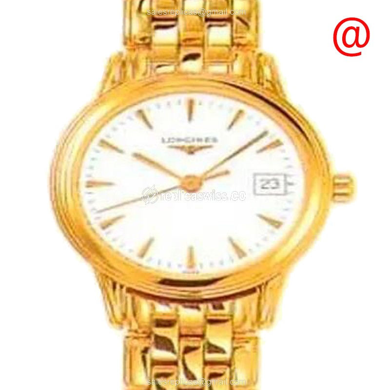 Elegant Longines L4.216.6.22.2 Replica Watch | Automatic Movement, White Dial, PVD Gold Case