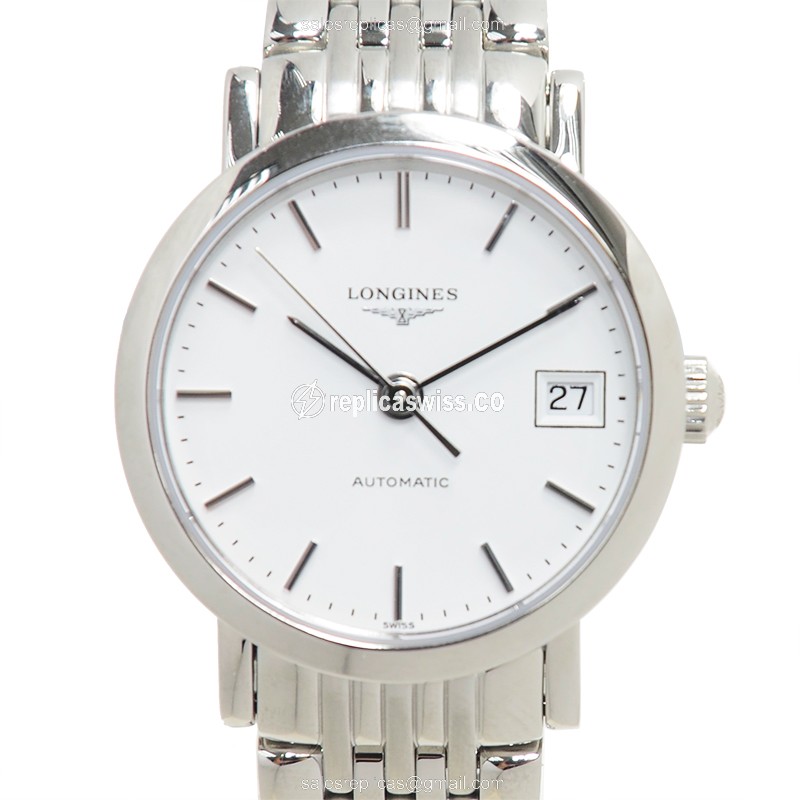Elegant Longines L4.309.4.12.6 Replica Watch | Automatic | White Dial, Steel Case