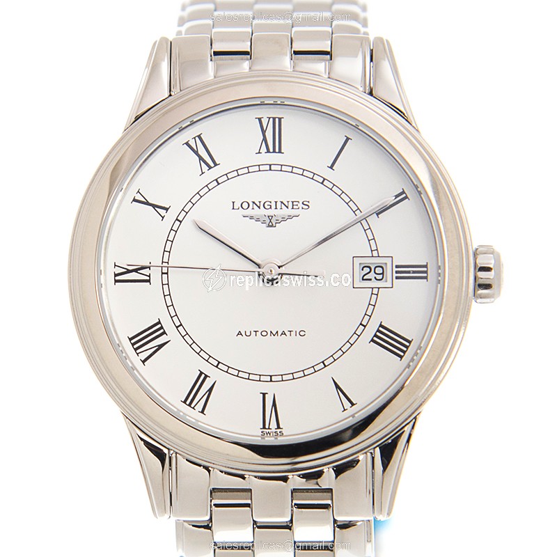 Elegant Longines L4.374.4.21.6 Replica Watch with White Dial & Stainless Steel Case