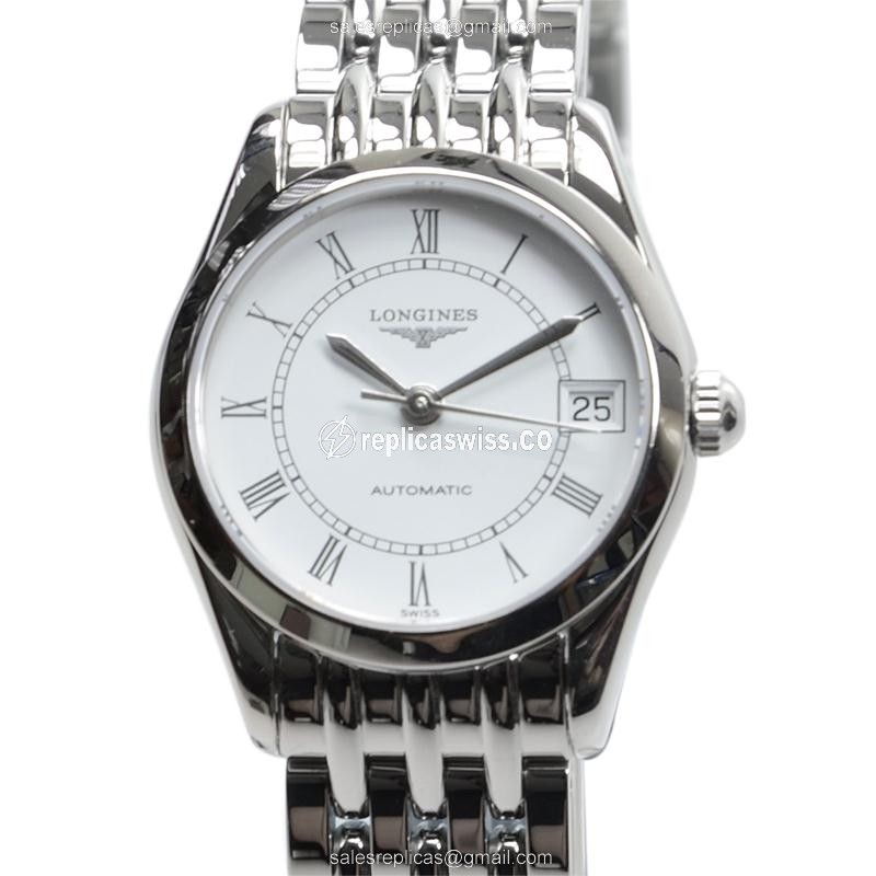 Elegant Longines L4.398.4.11.6 Replica Watch | White Dial, Stainless Steel Case & Automatic Movement