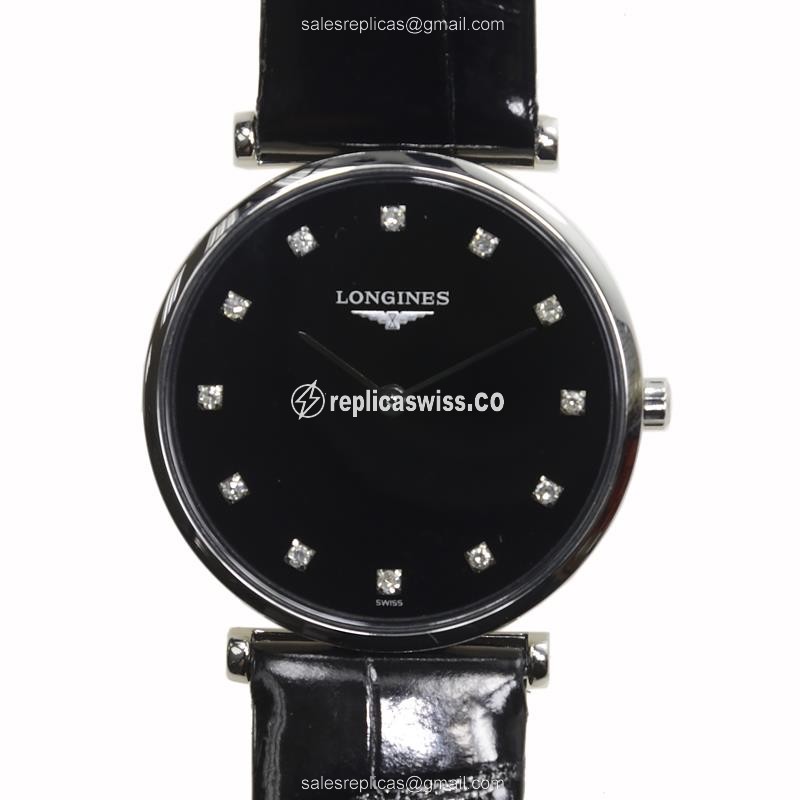 Elegant Longines L4.512.4.58.2 Replica with Black Dial & Stainless Steel Case, Automatic Movement