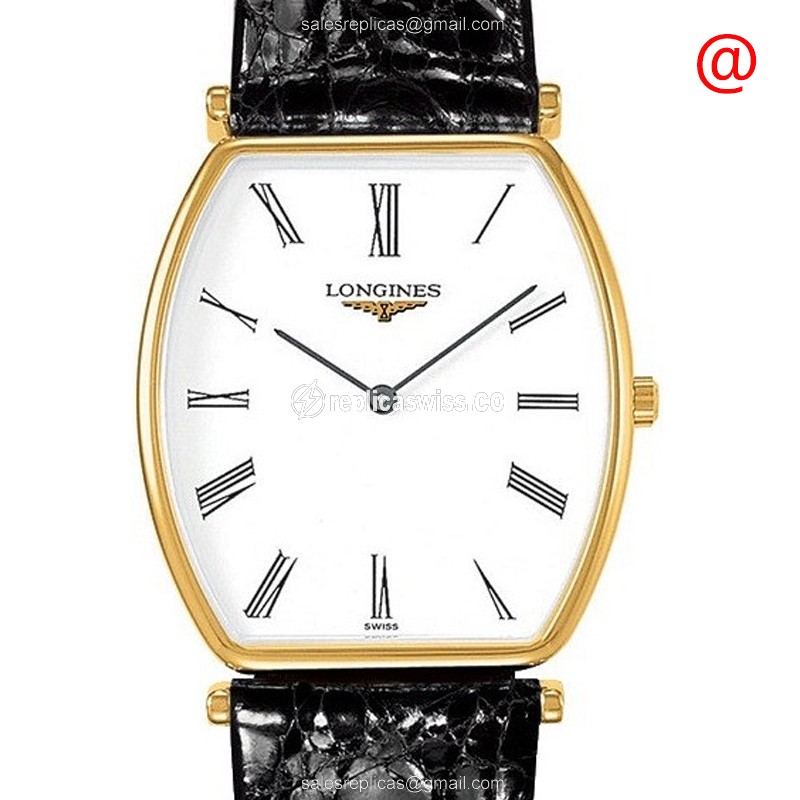 Elegant Longines L4.705.2.11.2 Replica with White Dial & Gold Case, Automatic Movement Watch