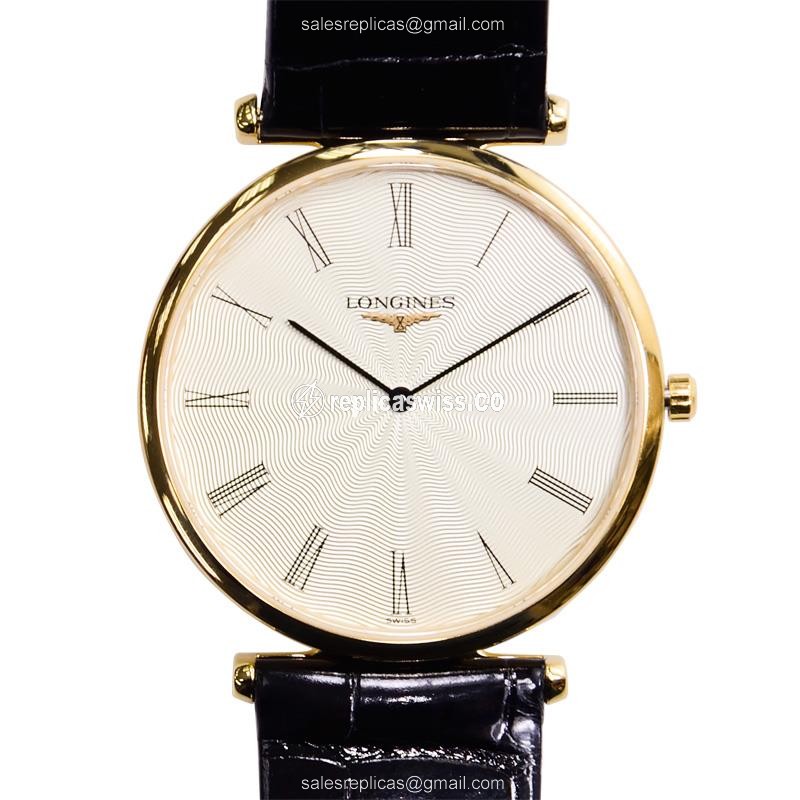 Elegant Longines L4.709.2.41.2 Replica with Automatic Movement & PVD Gold Case Watch