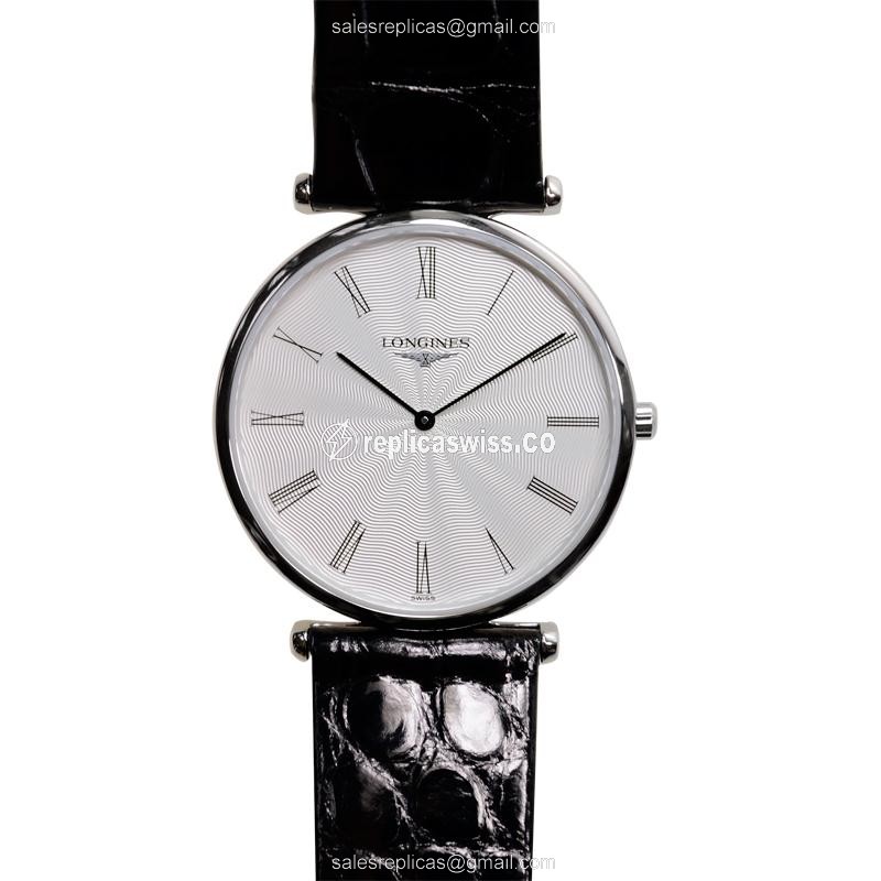 Elegant Longines L4.709.4.71.2 Replica Watch | White Dial, Stainless Steel Case, Alligator Strap