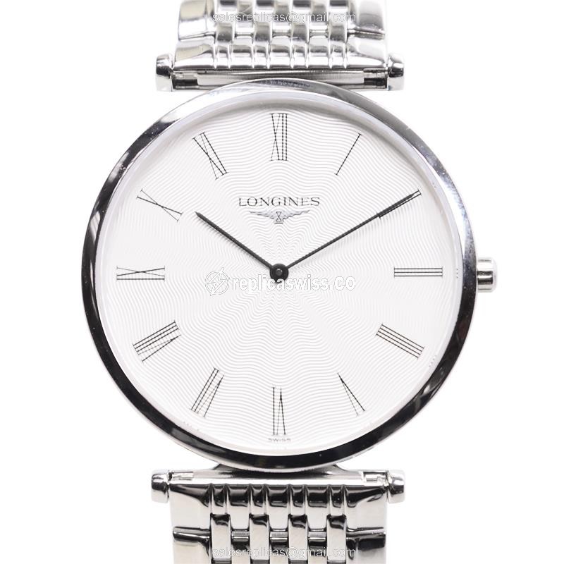Elegant Longines L4.709.4.71.6 Replica in Stainless Steel with White Dial Sapphire Crystal Watch