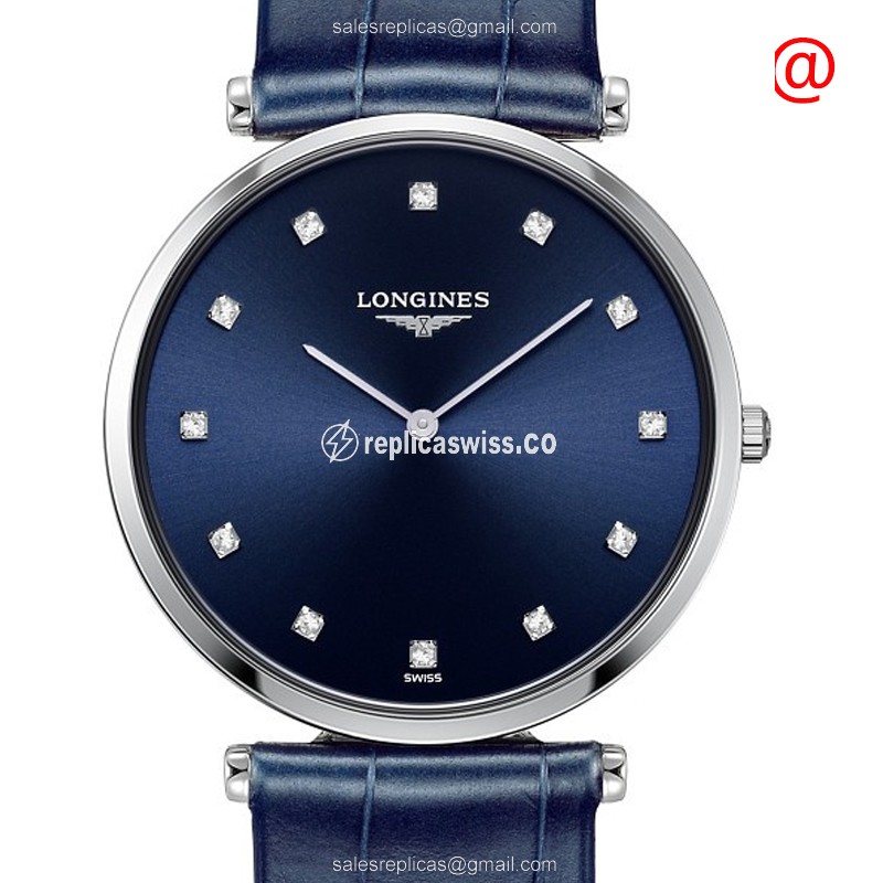 Elegant Longines L4.709.4.97.2 LA GRANDE Replica in Stainless Steel & Blue Dial, Quartz Movement