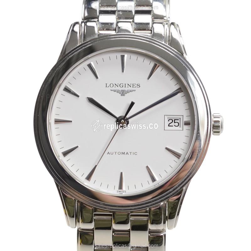 Elegant Longines L4.717.4.12.6 Replica with White Dial & Stainless Steel Case Watch