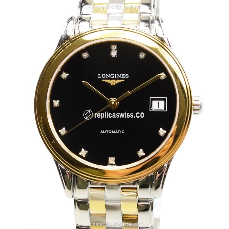 Elegant Longines L4.774.3.57.7 Replica, Automatic Movement, 18kt Gold & Stainless Steel Case Watch