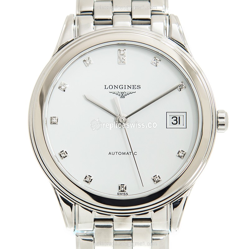 Elegant Longines L4.774.4.27.6 Replica, Automatic White Dial in Polished Steel Case Watch