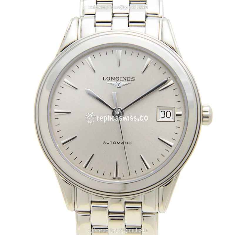 Elegant Longines L4.774.4.72.6 Replica with Silver Dial & Stainless Steel Case Watch