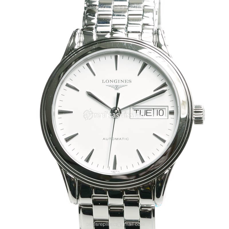 Elegant Longines L4.799.4.12.6 Replica Watch | Automatic Movement, White Dial & Stainless Steel Case